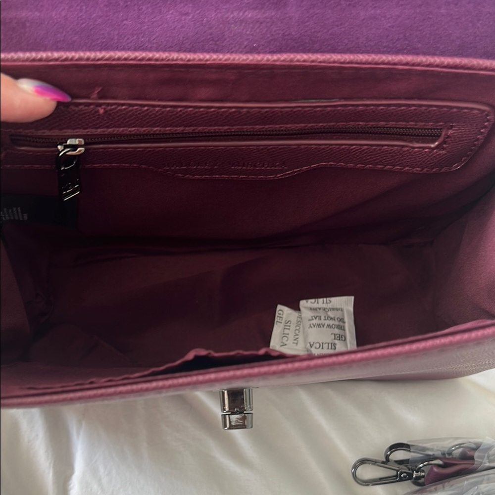 Badgley Mischka Plum and gun metal Studded Handbag - Picture 4 of 6
